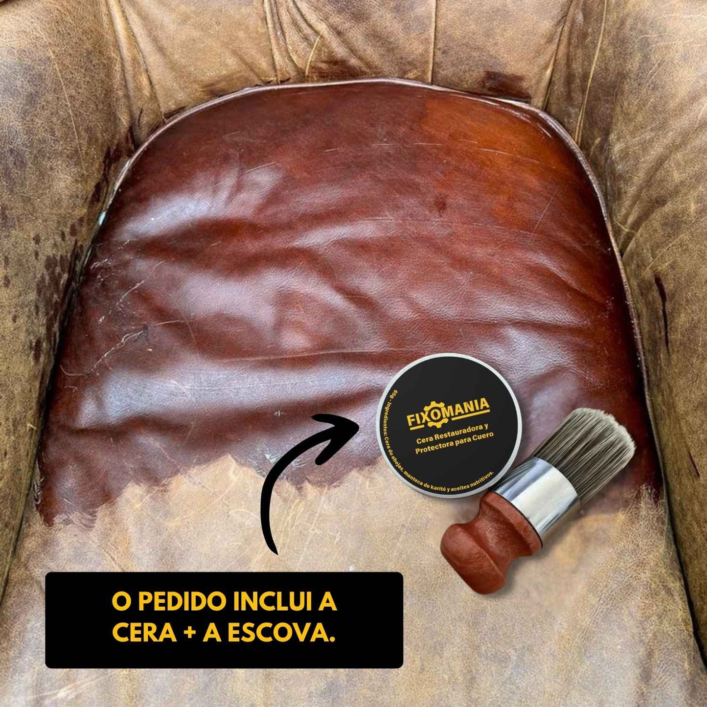 RENOVACOURO™ – Cera Reparadora, Protetora e Renovadora para Couro, Duradoura e Eficaz